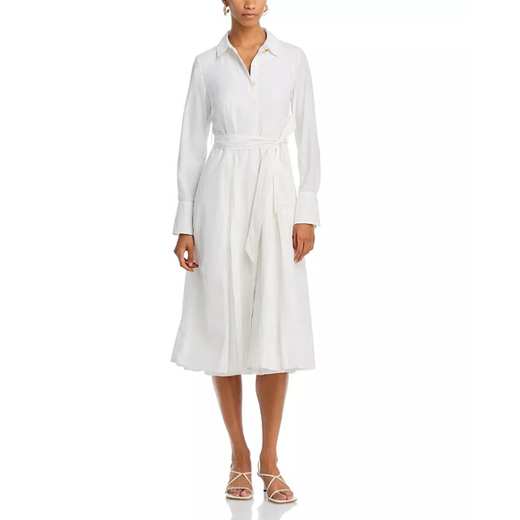 DEREK LAM 10 CROSBY ANNETTE CLASSIC LONG SLEEVE WHITE SHIRT DRESS SZ8 $595 MSRP - Picture 1 of 15